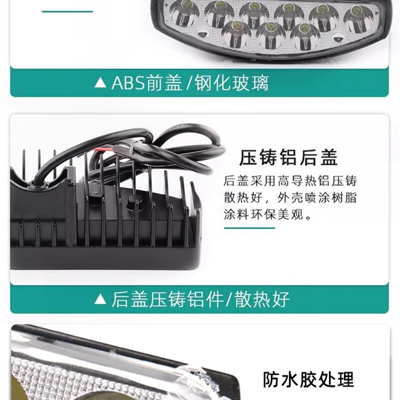 电动车灯超亮 强光摩托车灯 前大灯LED12V80V外置灯改装灯小月牙