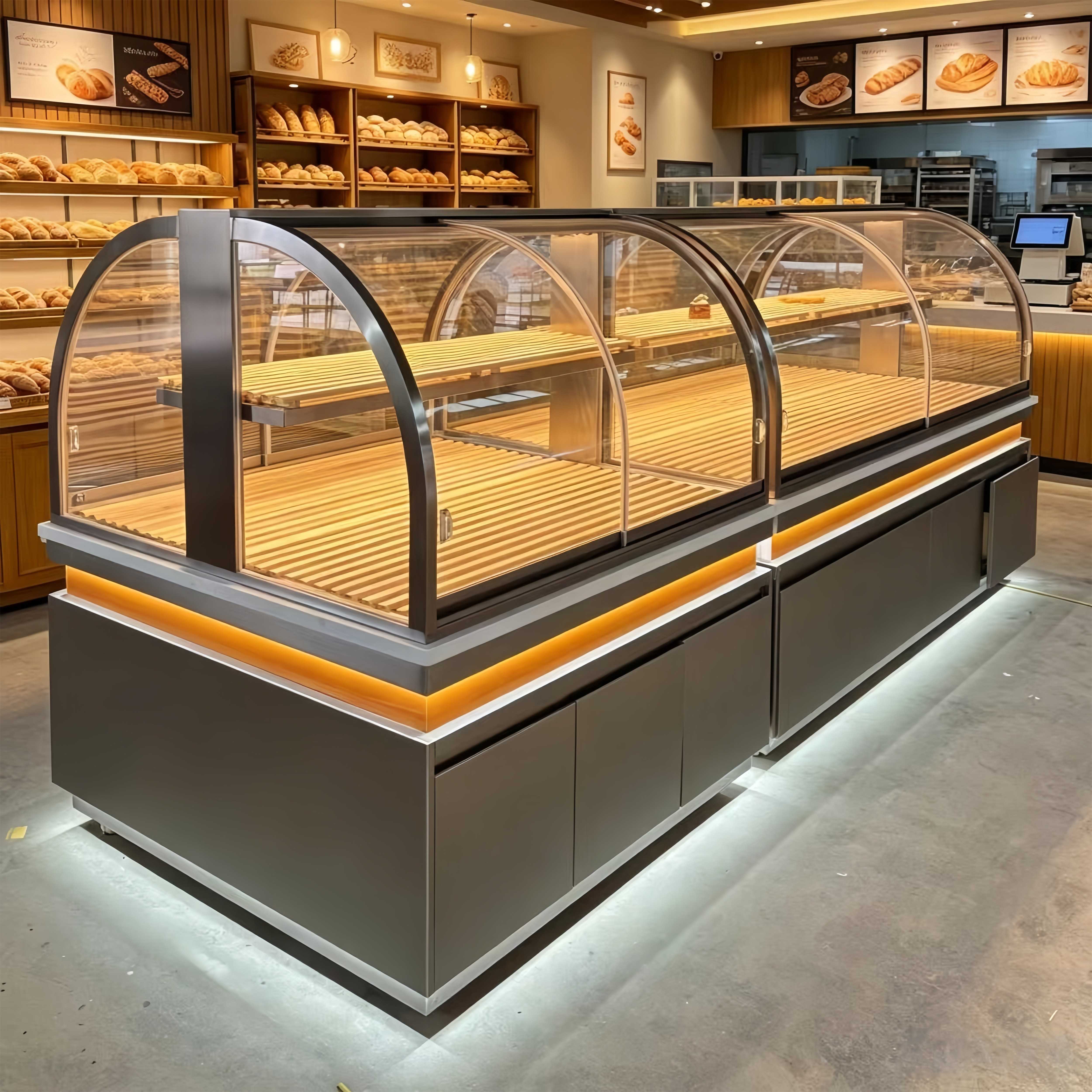 面包展示柜蛋糕店中岛陈列柜糕点货架烘焙边柜模型样品柜甜品柜子
