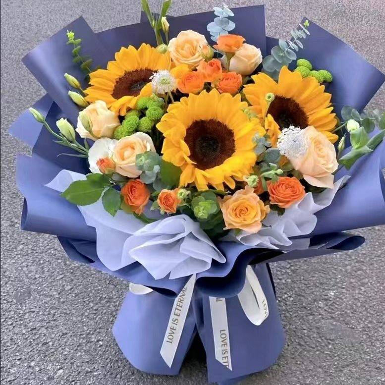 520花束手工制作diy材料包套装鲜花包装纸雾面纸韩素纸花艺材料