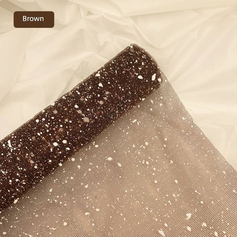 秋天环创雪点纱幼儿园环创美拉德系雪花网纱手工主题包装花材料纸
