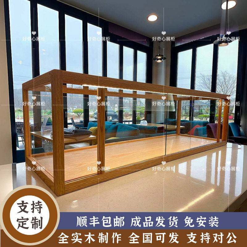 面包烘焙店实木玻璃柜吧台小型台上柜面包吧台实木玻璃柜水曲柳