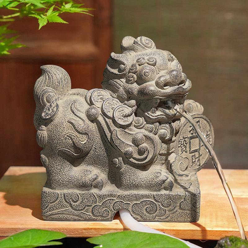 吸水兽流水摆件室内户外鱼池循环水鱼缸上吐水摆件造景喷水出水口