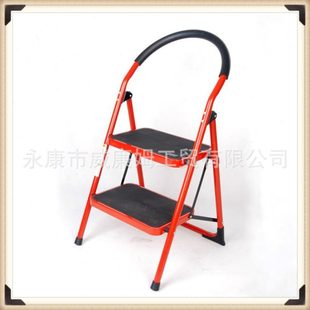 人字梯两步红色 家用梯子 铁梯子 二步梯踏 家用折叠梯 加厚折叠