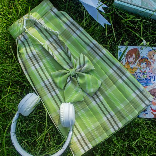 原创正品抹茶初晴jk格裙校供感