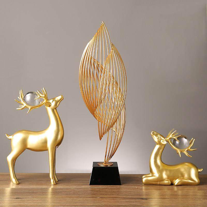 轻奢摆件风生水起客厅电视柜玄关网红家居酒柜高档工艺术鹿装饰品,家居饰品,装饰摆件,淘宝优惠券,粉丝福利购,淘宝优惠卷