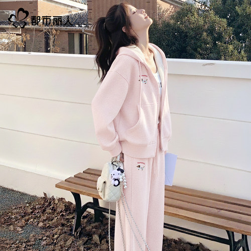 都市丽人休闲运动套装女加绒加厚