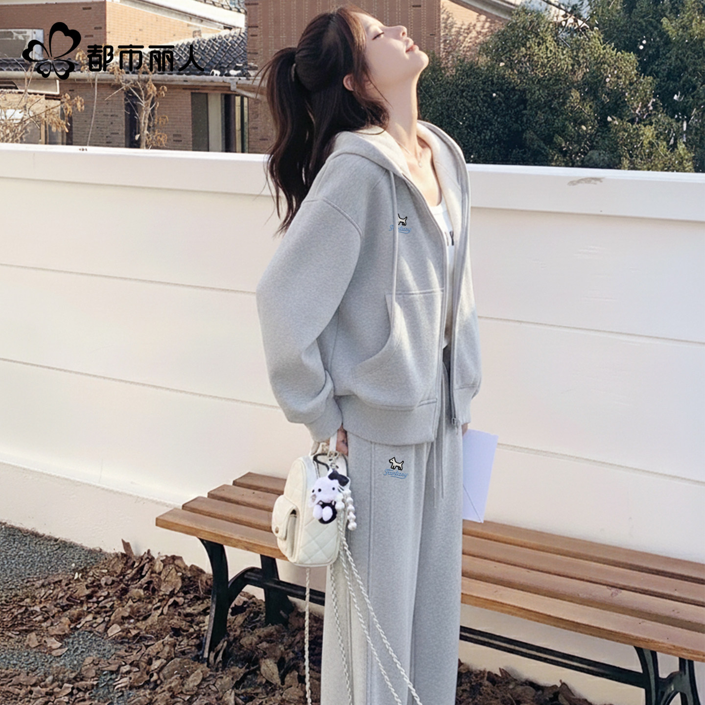 都市丽人休闲运动套装女加绒加厚