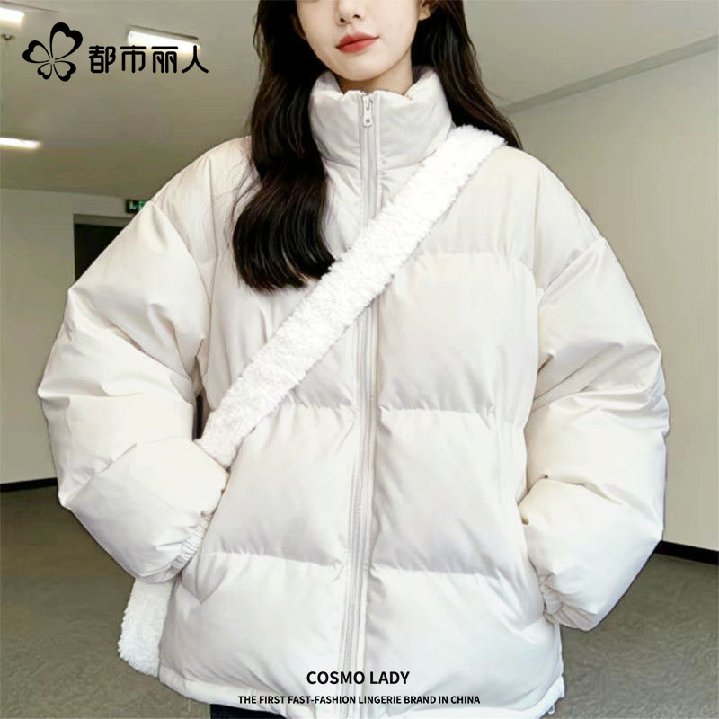 都市丽人棉服女款冬季加绒厚外套