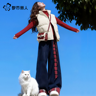 都市丽人马甲女款冬季外穿2025年新款加绒加厚坎肩背心立领棉服A