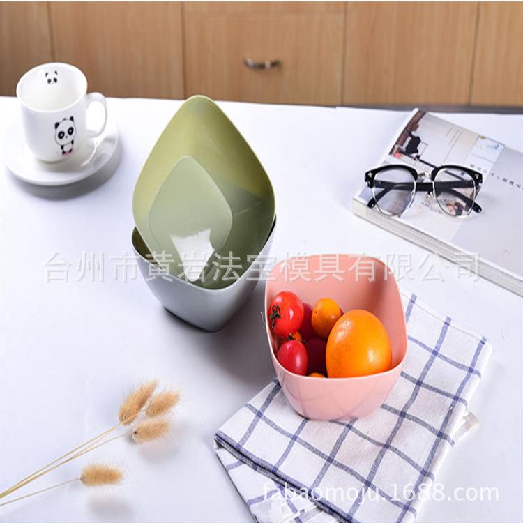 方形塑料客厅水果盘蔬菜沙拉碗厨房果盆零食干果盘搅拌碗模具