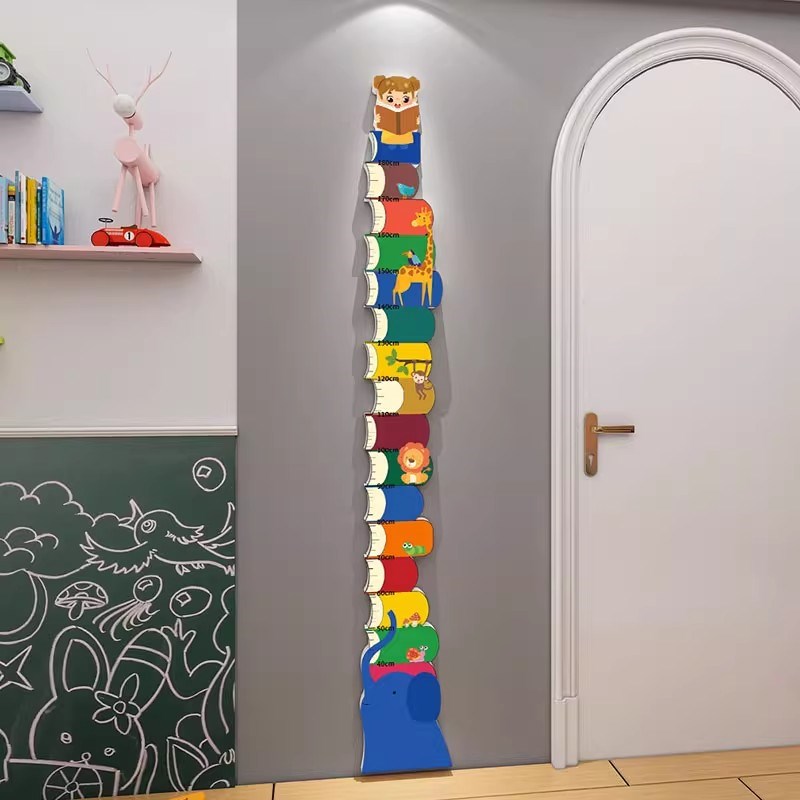 女孩卧室墙壁自粘立体卡通墙面贴C纸室内氛围装饰画测量身高墙贴图片