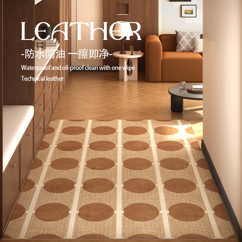 美拉德中古门垫入户地垫高级感pvc玄关防水防油耐磨防蹭竖版地毯