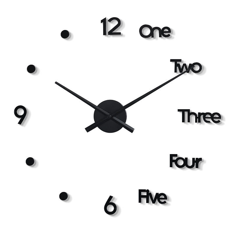 DIY免打孔挂钟家用钟表挂钟客厅现代简约大气装饰数字时钟贴墙钟