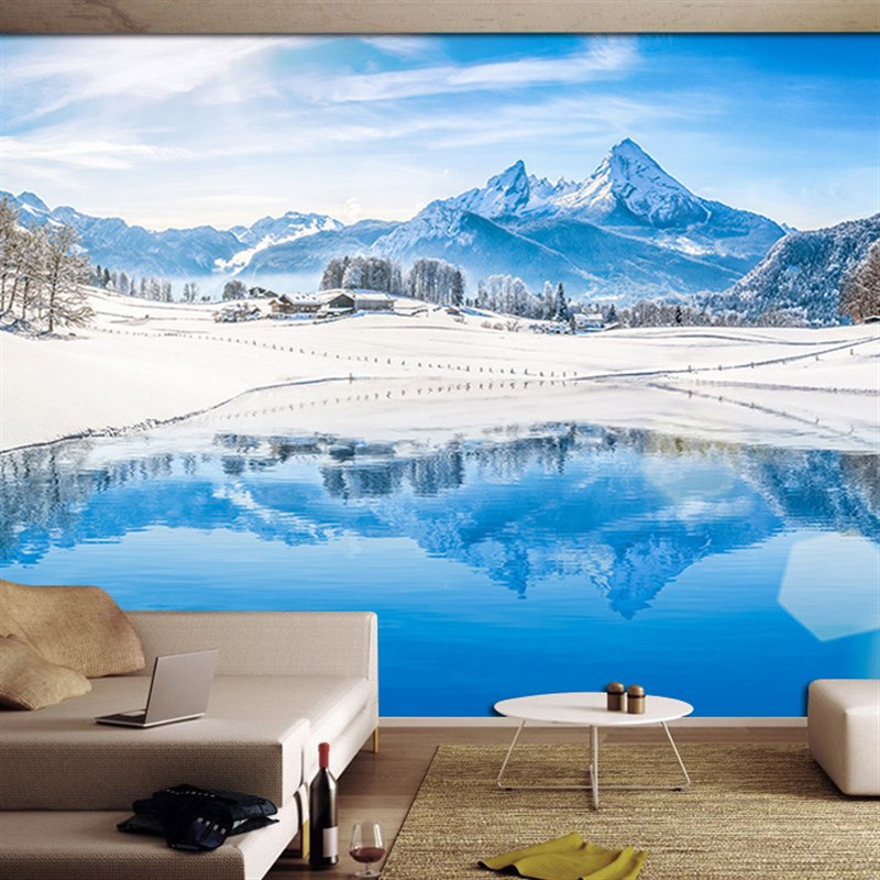 壁纸自粘墙纸自粘电视墙客厅装饰背景墙创意贴画墙贴纸风景画海景