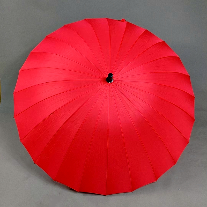 2骨超大号红伞结婚女方出门新娘陪嫁大红色长柄雨伞婚庆迎亲用的