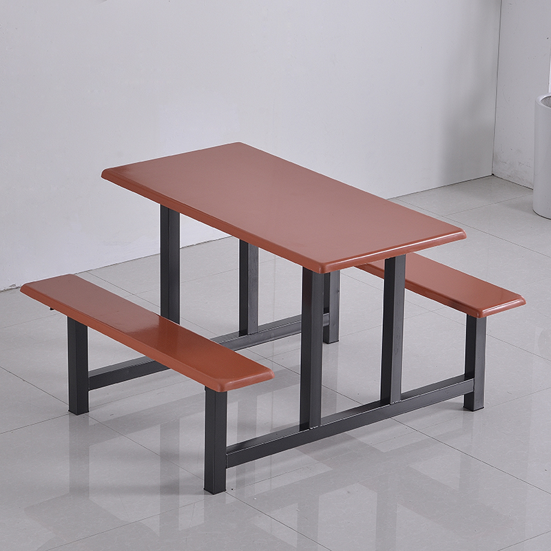 快餐桌椅连身公司食堂饭堂餐桌椅四人工厂员工餐桌桌便利店餐桌