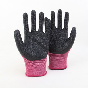 鼎升 劳保 9酒红纱黑皱纹手防滑耐磨透气建筑工地搬运木工男士