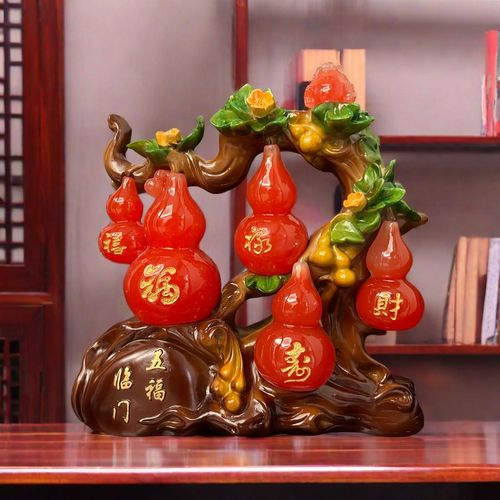 中式五福临门葫芦家居客厅酒柜装饰品