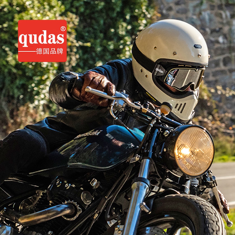 德国qudas奇达士大框风镜电动摩托车头盔护目镜通用骑行复古眼镜