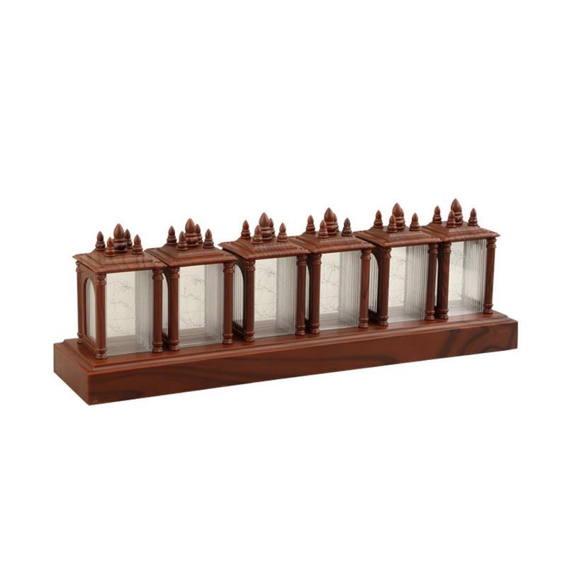 RGB拟辉光管时钟电竞房桌面LED灯光创意数码桌搭摆件电子数字桌面