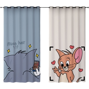 窗帘遮光个性 卧室儿童房避光防光隔热透光卡通爱全遮阳布