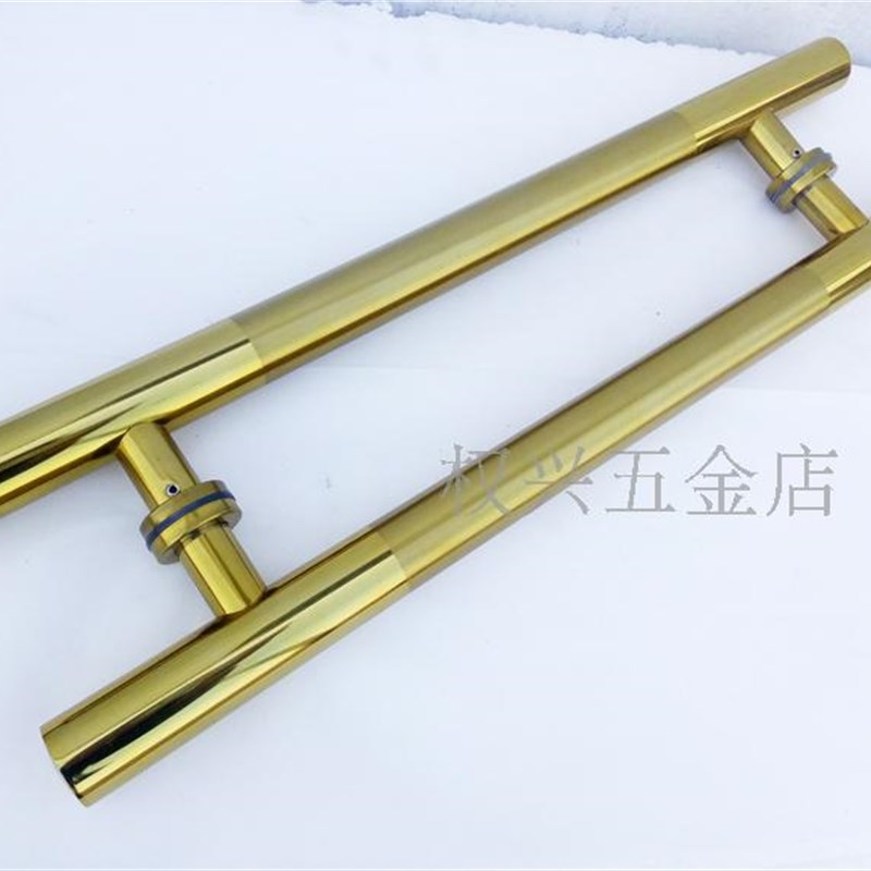 加厚香槟金玻璃门拉手不锈钢大门把手铁门KTV门抗指纹中式大拉手