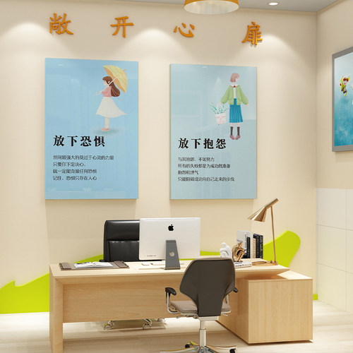 心理咨询室布置装饰品挂图心理疏导公告栏毛毡文化墙贴纸画