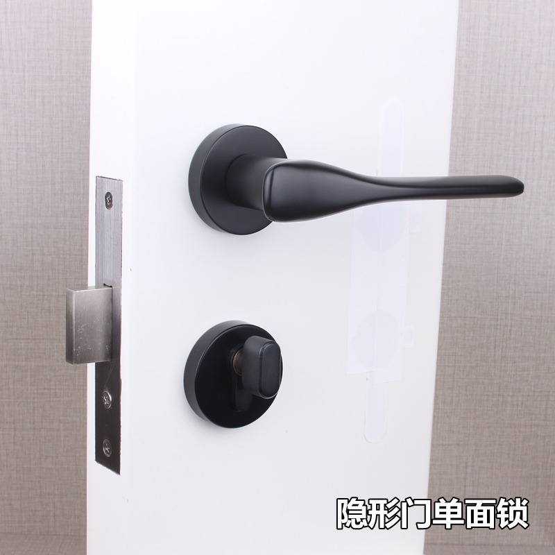 新款隐形门锁灰黑色单面锁暗门锁单边锁隐蔽门背景墙现代简约风格