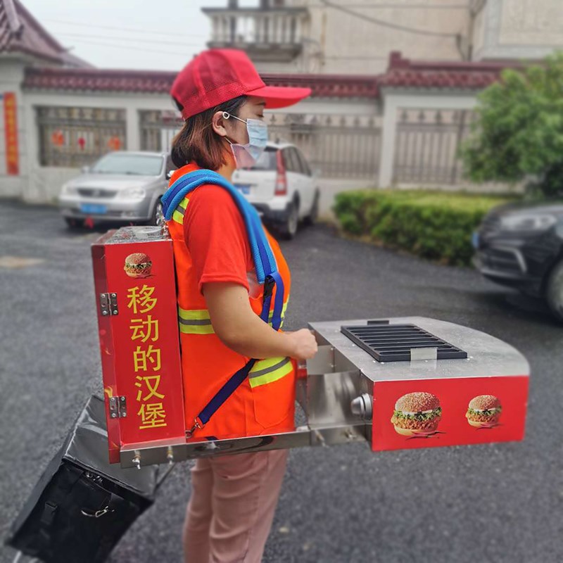 奔走的汉堡机摆摊香肠热狗机移动的小成本创业项目行走的汉堡机器