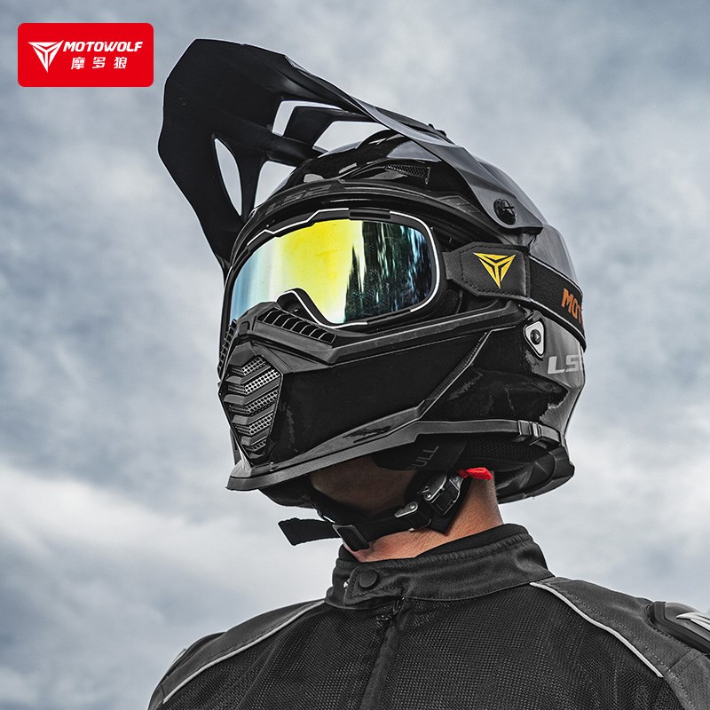 摩多狼摩托车全盔眼镜哈雷复古防风沙护目镜越野机车骑行头盔风镜