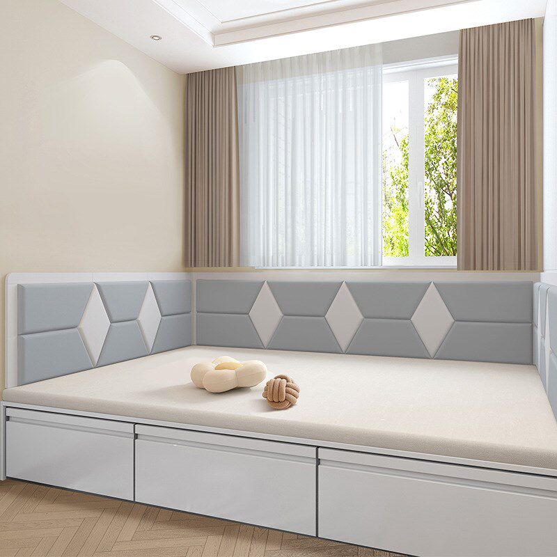 定制榻榻米软包墙围科技布电热炕围床围儿童防撞床头板软包贴自粘