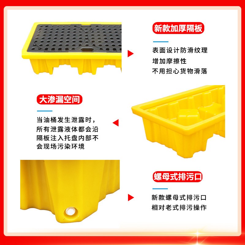 两桶防渗漏防泄漏托盘油桶危化品塑料盛漏防漏平台防泄露二次容器