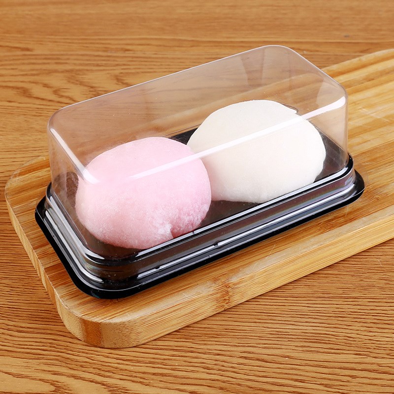 雪媚娘包装盒两粒四粒装肉松小贝泡芙蛋黄酥贴纸一次性打包盒