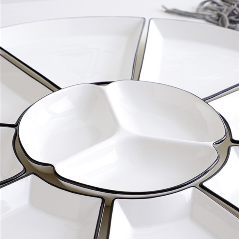 陶瓷拼盘餐具组合套装家用创意菜盘海鲜聚会火锅团圆年夜饭聚餐云