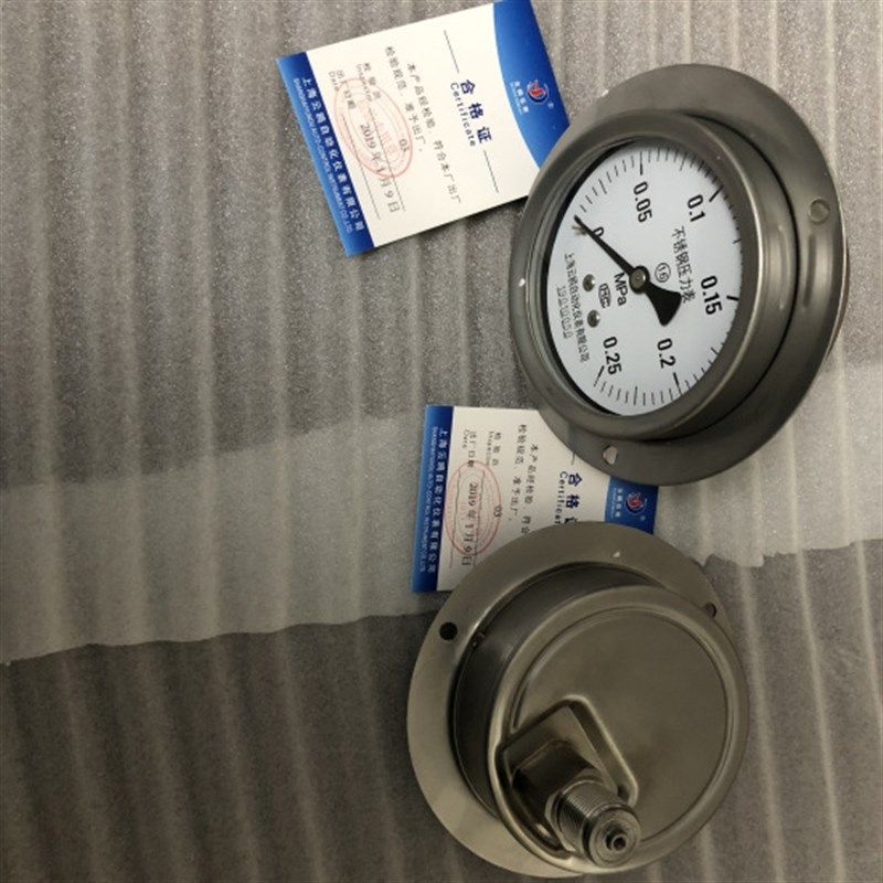 四方边抗震压力表YN100ZT(ZQ) 径向带边耐震压力表Y100T