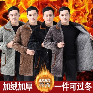秋冬加絨加厚罩衣成人女男士 圍R裙連帽外套工作 有袖 翻領(lǐng)加肥大碼