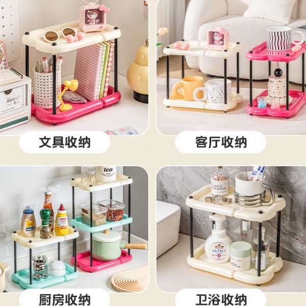 杯子收纳置物架桌面水杯收纳架餐边柜茶杯沥水架多巴胺风厨房杯架