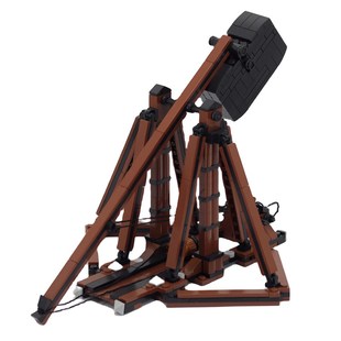 MOC积木中世纪武器攻城投石车抛石机古代战争兵器场景摆件