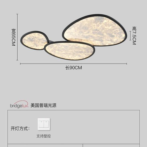 云雾客厅吸顶灯现代简约2024新高级感个性创意鹅卵石超薄客厅主灯