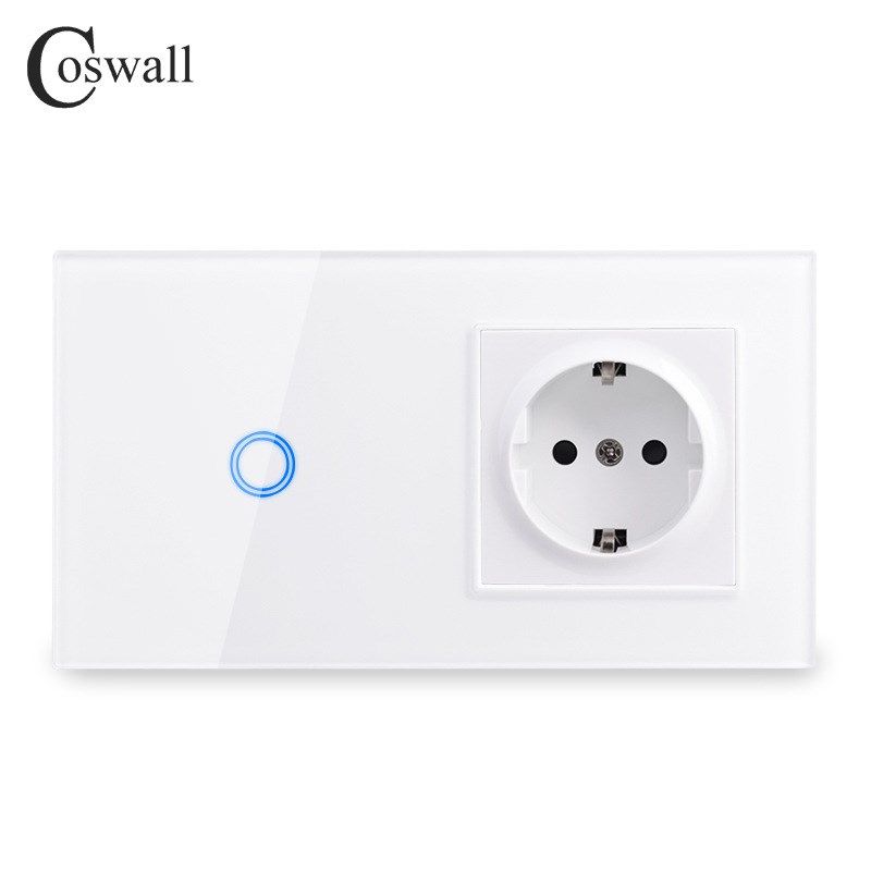 157*86触摸开关 钢化玻璃白色联体墙壁插座 德式法式欧式系列组合,电子/电工,电源插座,淘宝优惠券,粉丝福利购,淘宝优惠卷