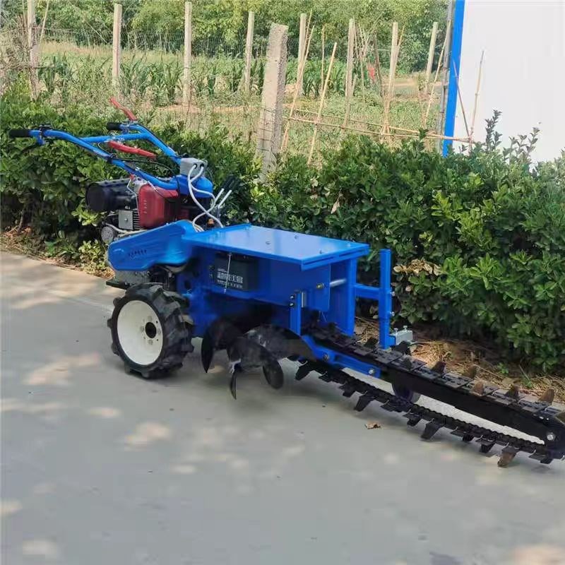 果园挖沟机双导向轮链条开沟机1米深30宽195柴油机