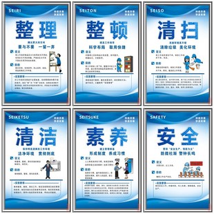 10S 6S管理标语9S 15S企业文化宣传海报车间仓库标识牌