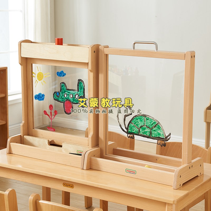 贝思德儿童益智透明涂鸦板幼儿园美术室巨型涂鸦架画板涂鸦墙玩具
