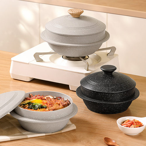 韩式石锅拌饭锅家用煲仔饭专用砂锅麦饭石不粘锅炖锅燃气电磁炉