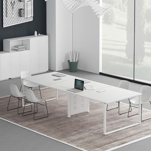 会议室长条桌长方形白色会议桌培训桌办公桌椅组合接待桌简约现代