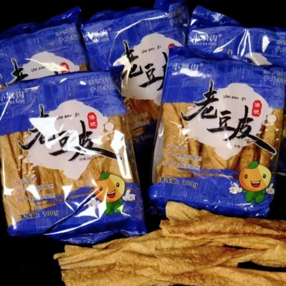 湘西特产小坝沟老豆皮100g 3袋农家手工制作自然晾晒非油炸无添加