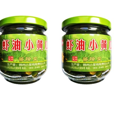 东北特产辽宁锦州小菜原工农牌厂虾油小黄瓜 瓶装咸菜180g腌制