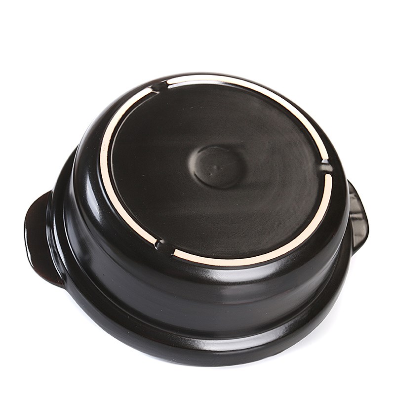 黑色刻花平锅 煲仔饭砂锅炖锅陶瓷煲汤煮粥砂锅耐高温汤煲