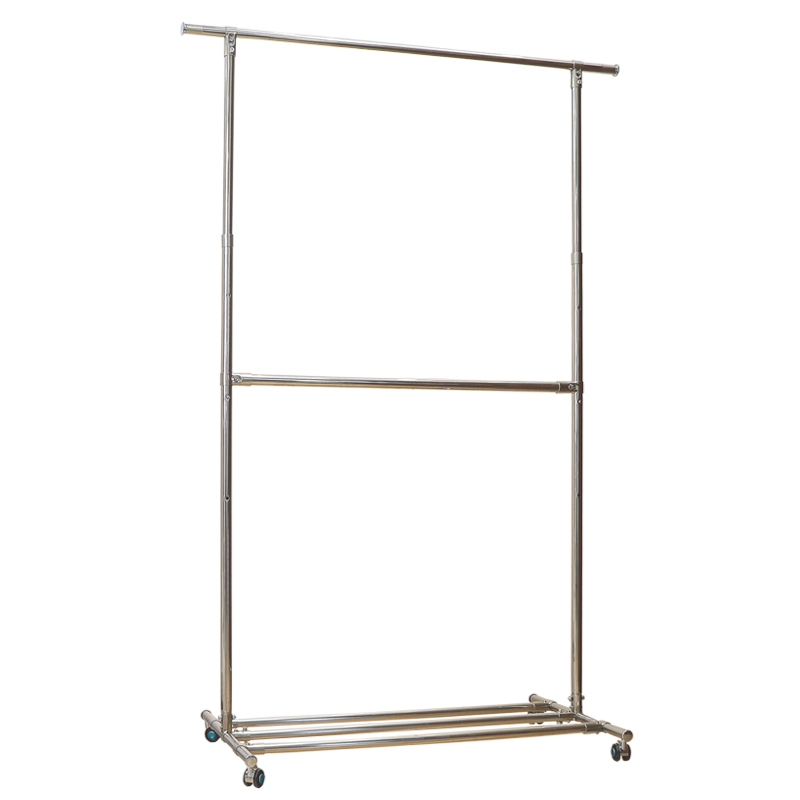 U不锈钢晾衣架层升降挂衣架单杆加厚阳台晒被架子落地