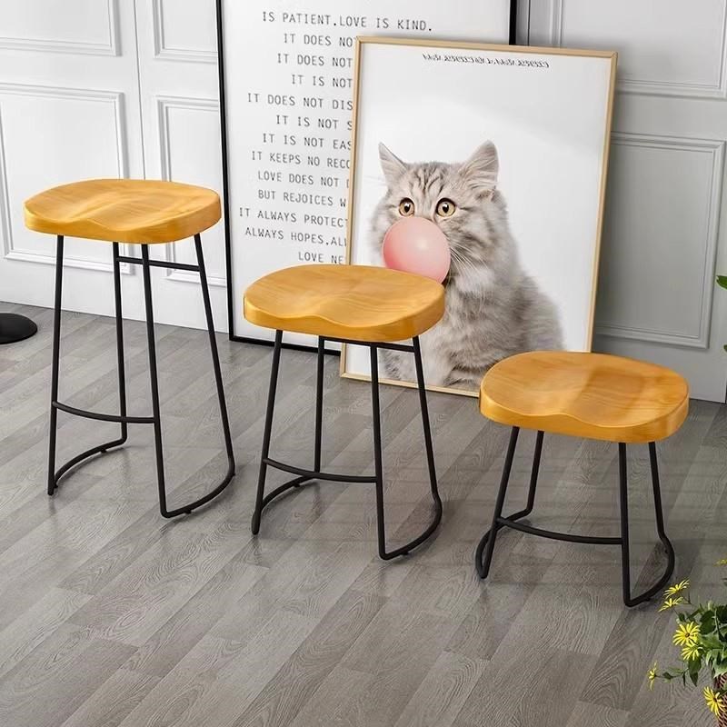 现代实木铁艺餐桌椅小矮凳奶茶咖啡面馆快餐小吃店工业风